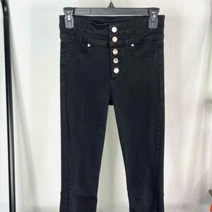 Abercrombie & Fitch Signature Collection High Rise Button Fly Skinny Jeans Black